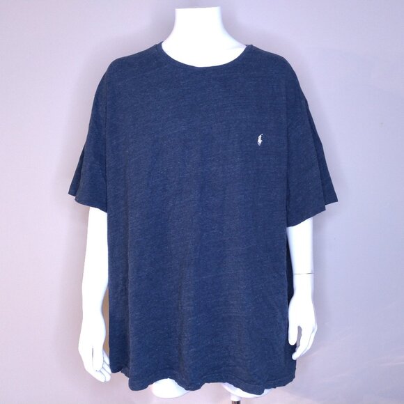 POLO RALPH LAUREN T-Shirt 4XLT Blue WHITE PONY XXXXL 4XL BIG & TALL Crew Neck RL - Picture 1 of 7